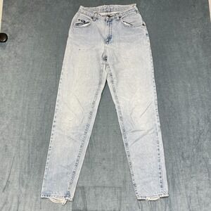 Lee Jeans Womens 28x31 Blue Denim Medium Wash Streetwear Tapered Leg Zip Fly